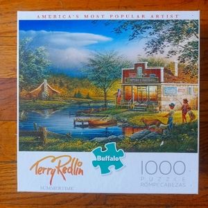 Buffalo Jigsaw Puzzle Terry Redlin Summertime Lake Cabin 1000 Pieces